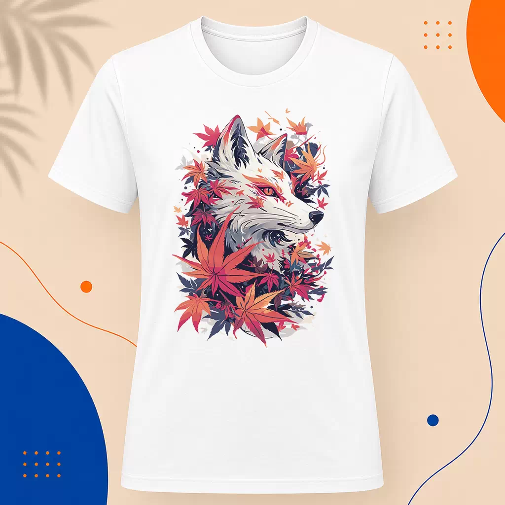 Pánské tričko - Bílá Japonská liška