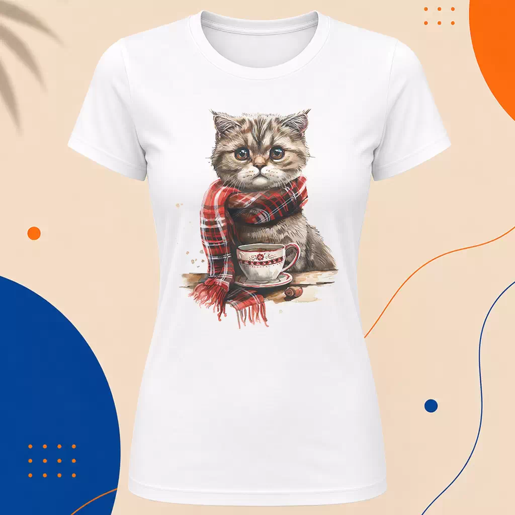 Dámské tričko - Tea Cat