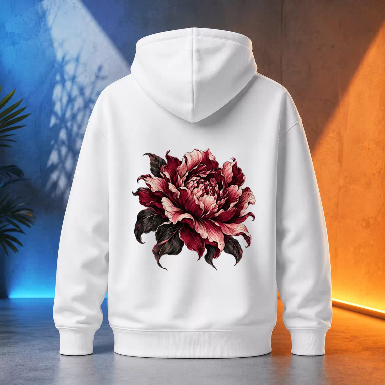 Unisex mikina - Burgundská pivoňka