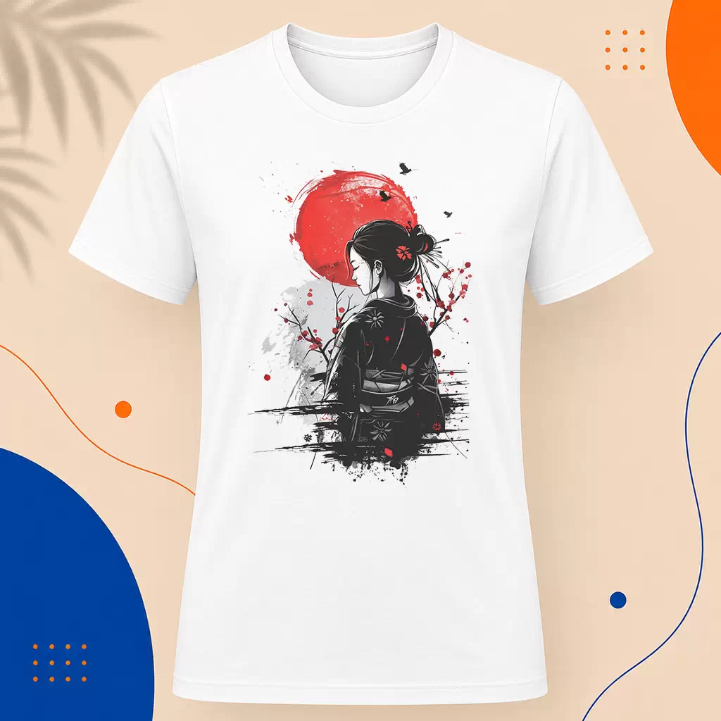 Pánské tričko - Japonská samurajka