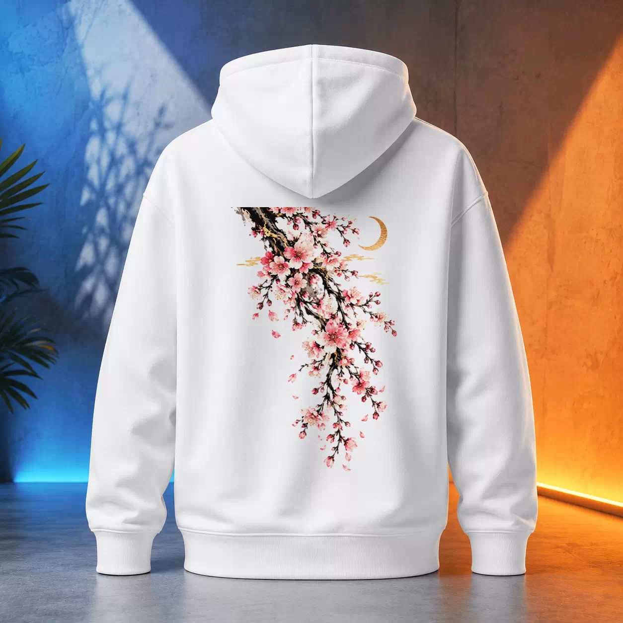 Unisex mikina - Sakury a zlatý měsíc