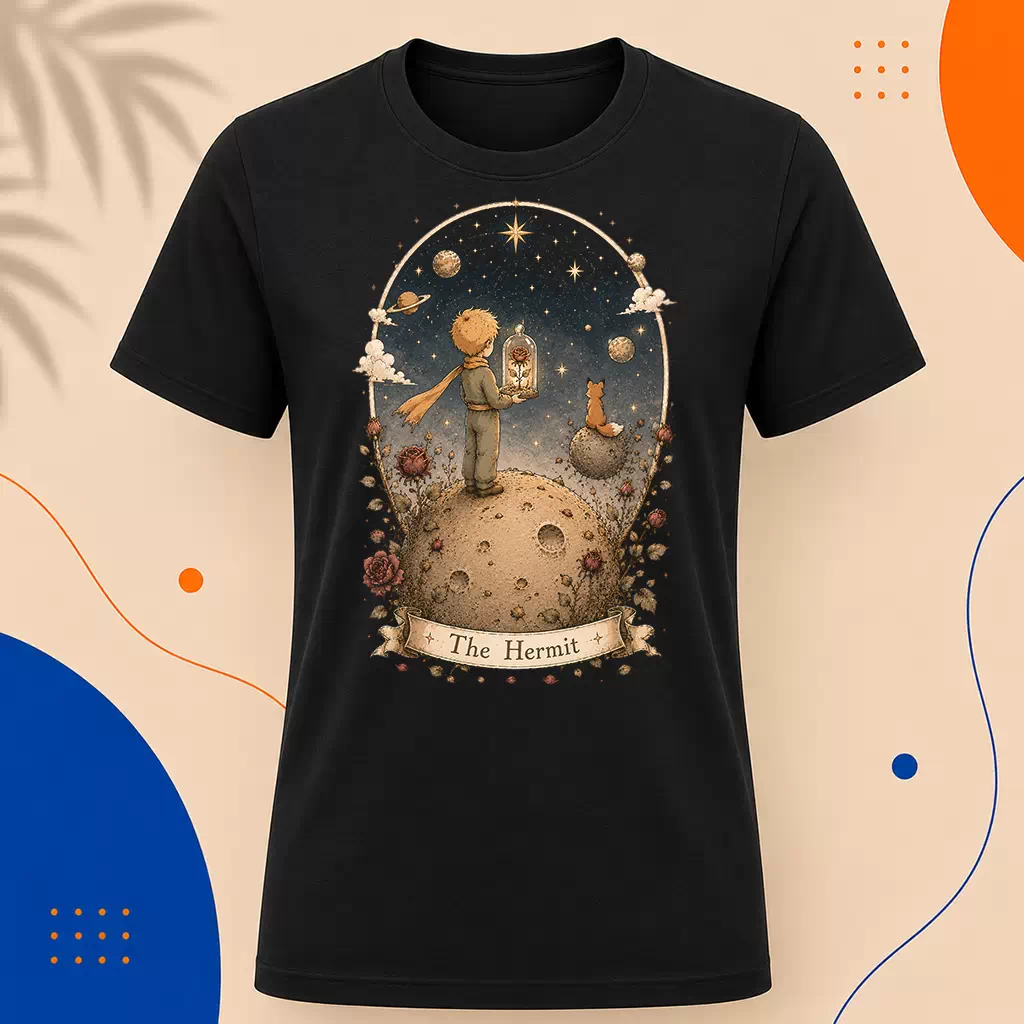 Pánské tričko - The Hermit - Poustevník - Tarot - Limitovaná edice - Malý princ X Tarot (Srpen)