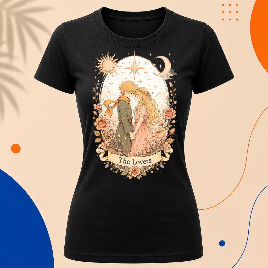 Dámské tričko - The Lovers - Milenci - Tarot - Limitovaná edice - Malý princ X Tarot (Srpen)