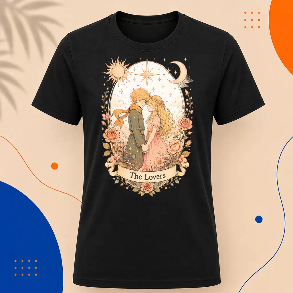 Pánské tričko - The Lovers - Milenci - Tarot - Limitovaná edice - Malý princ X Tarot (Srpen)