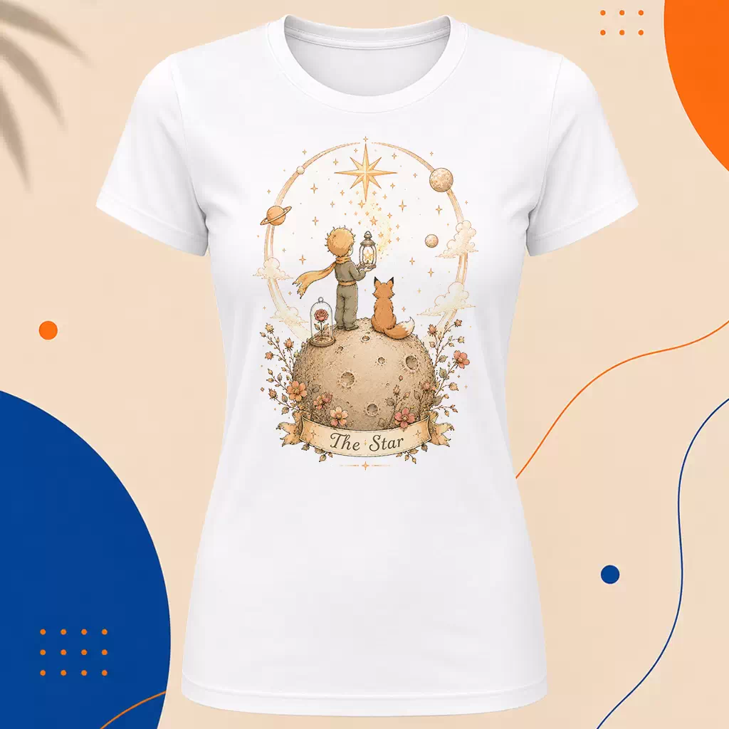 Dámské tričko - The Star - Hvězda - Tarot - Limitovaná edice - Malý princ X Tarot (Srpen)