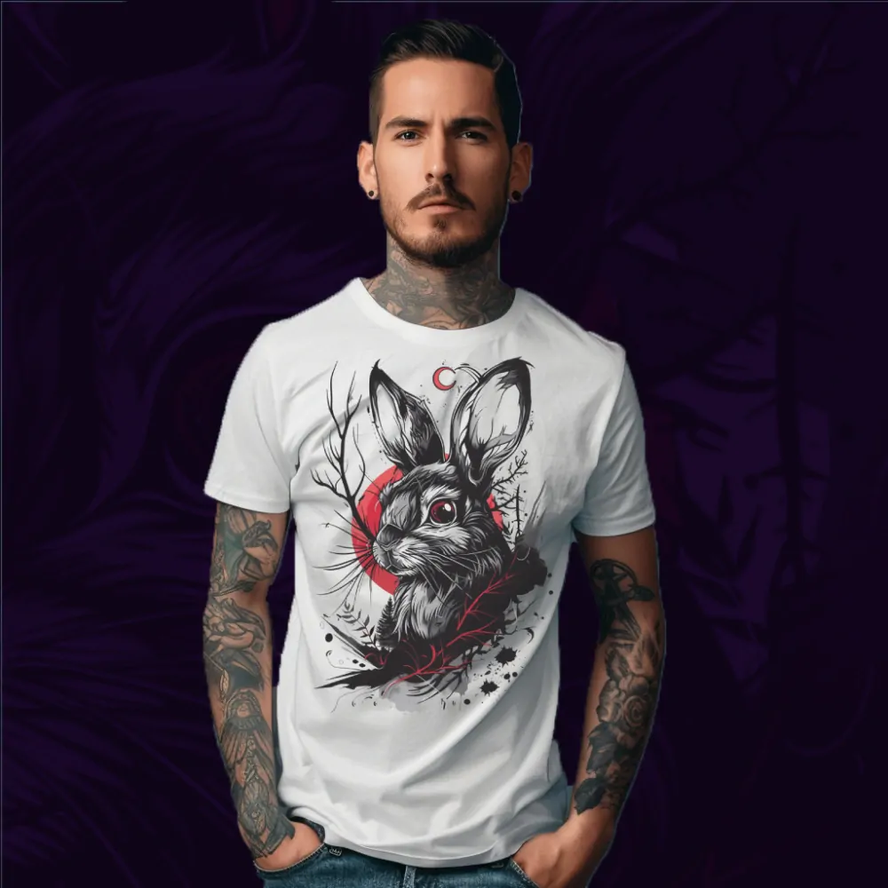 Pánské tričko - Rabbit at Blood Moon