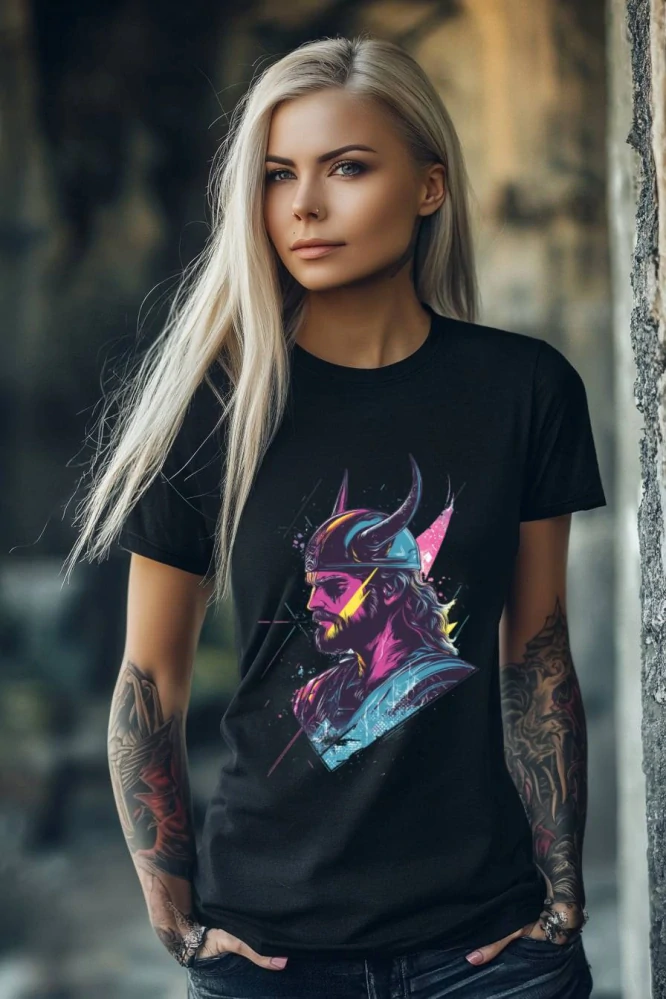 Dámské tričko - Neon Retro Viking