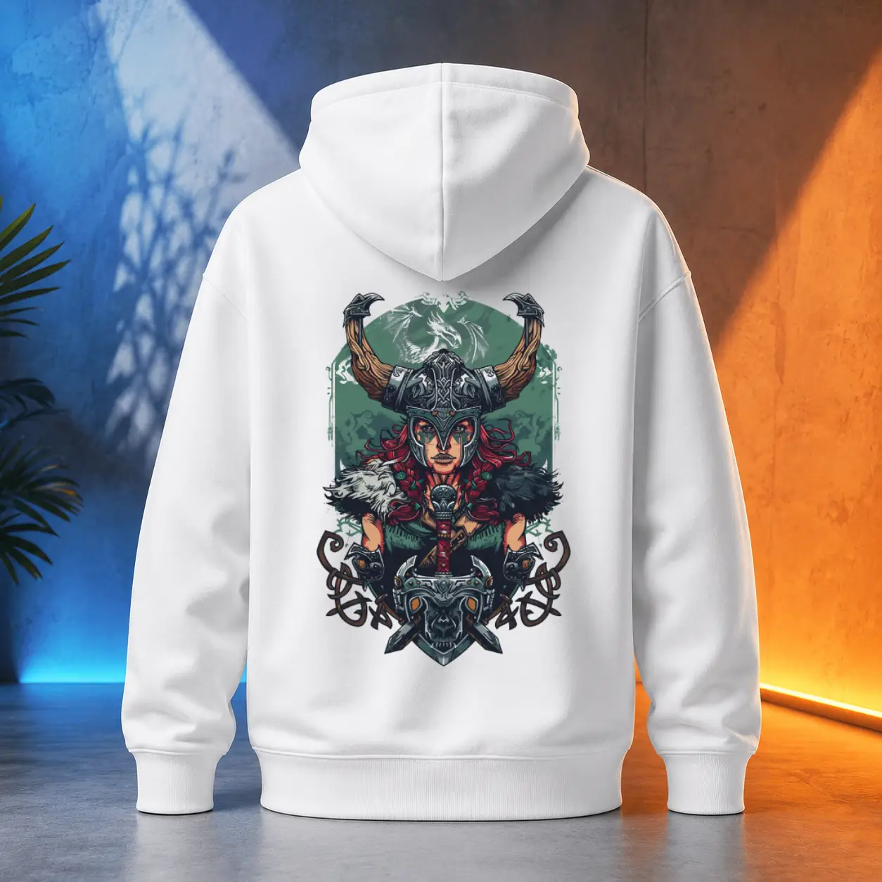 Unisex mikina - Štít Vikingské bojovnice