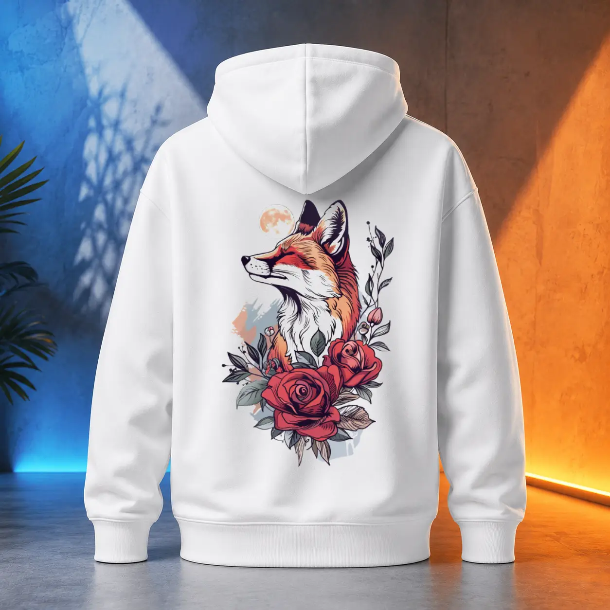 Unisex mikina - Liška s růží