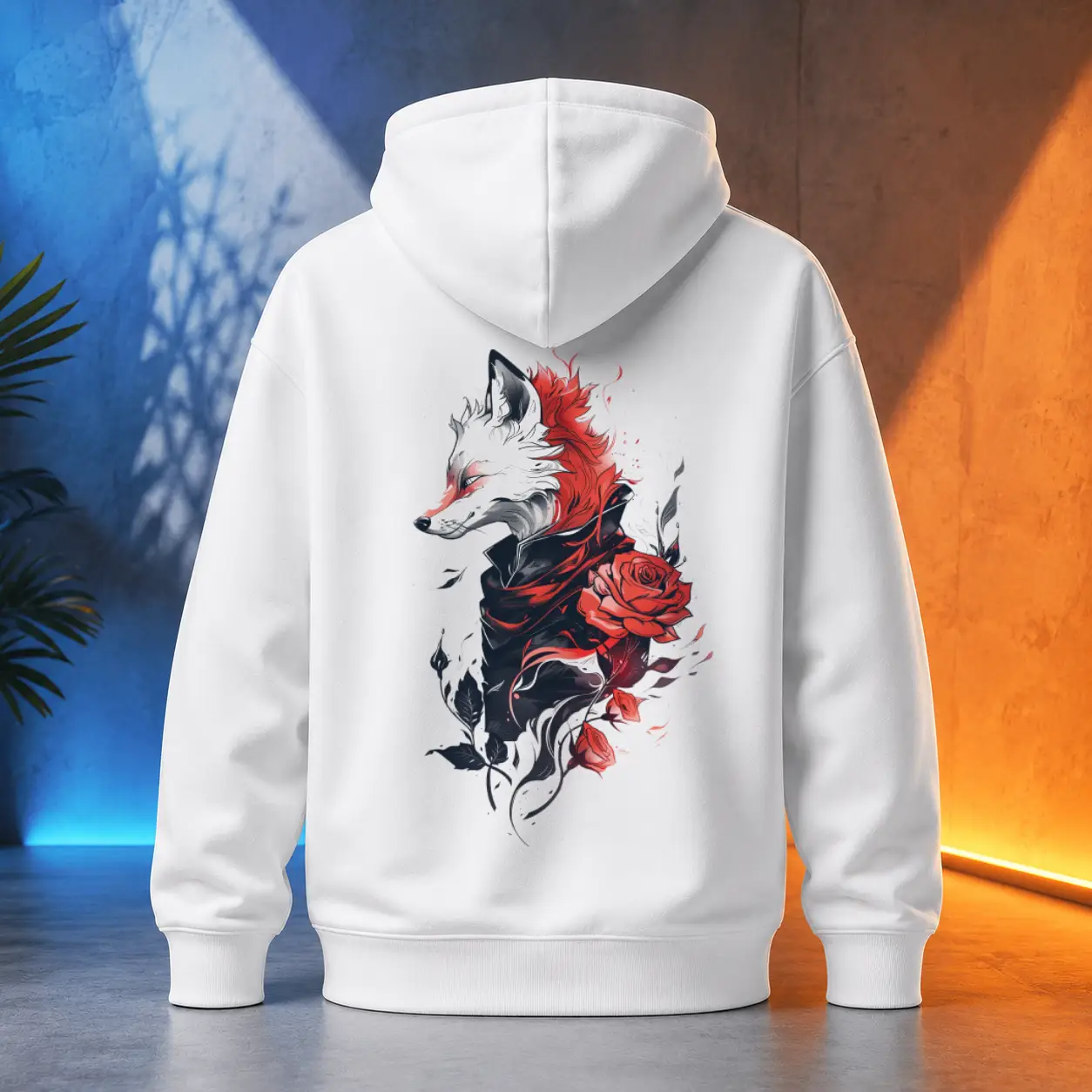 Unisex mikina - Růže a liška