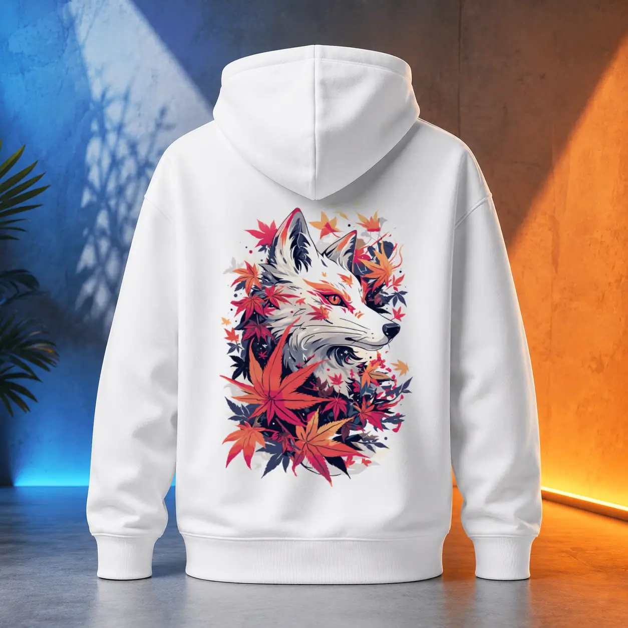 Unisex mikina - Bílá Japonská liška