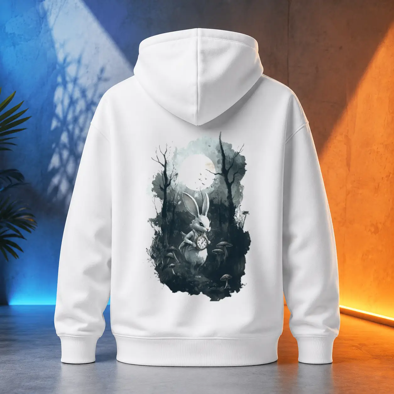 Unisex mikina - Bílý králík – White Rabbit