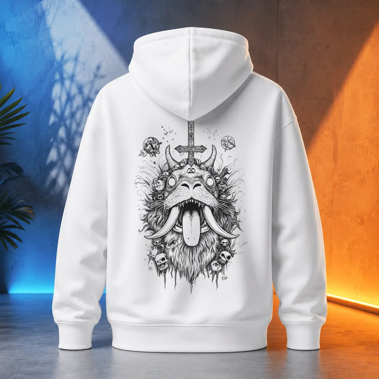 Unisex mikina - Mrož Pekelného Severu - Démonický bestiář