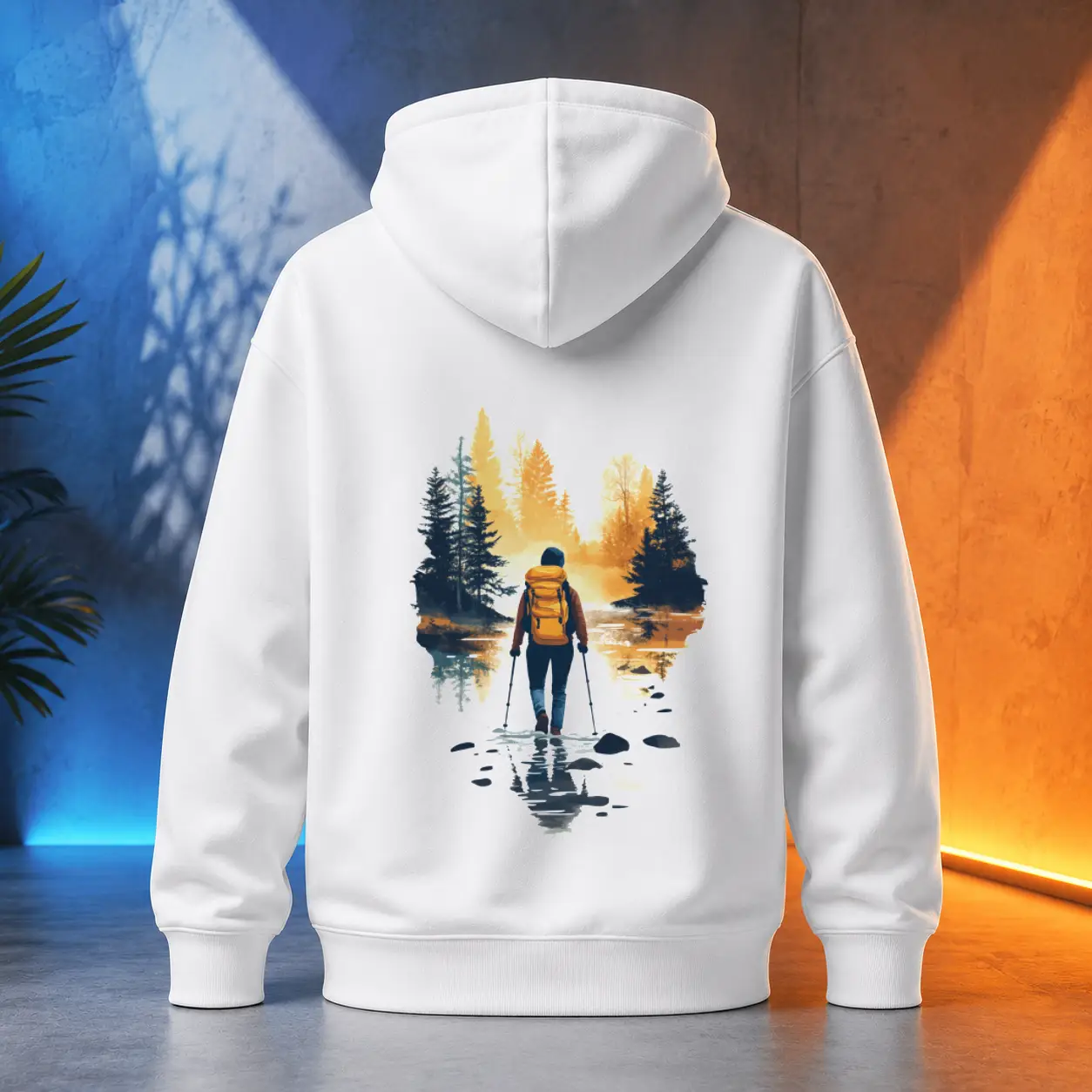 Unisex mikina - Hiker s batohem - Svobodná příroda