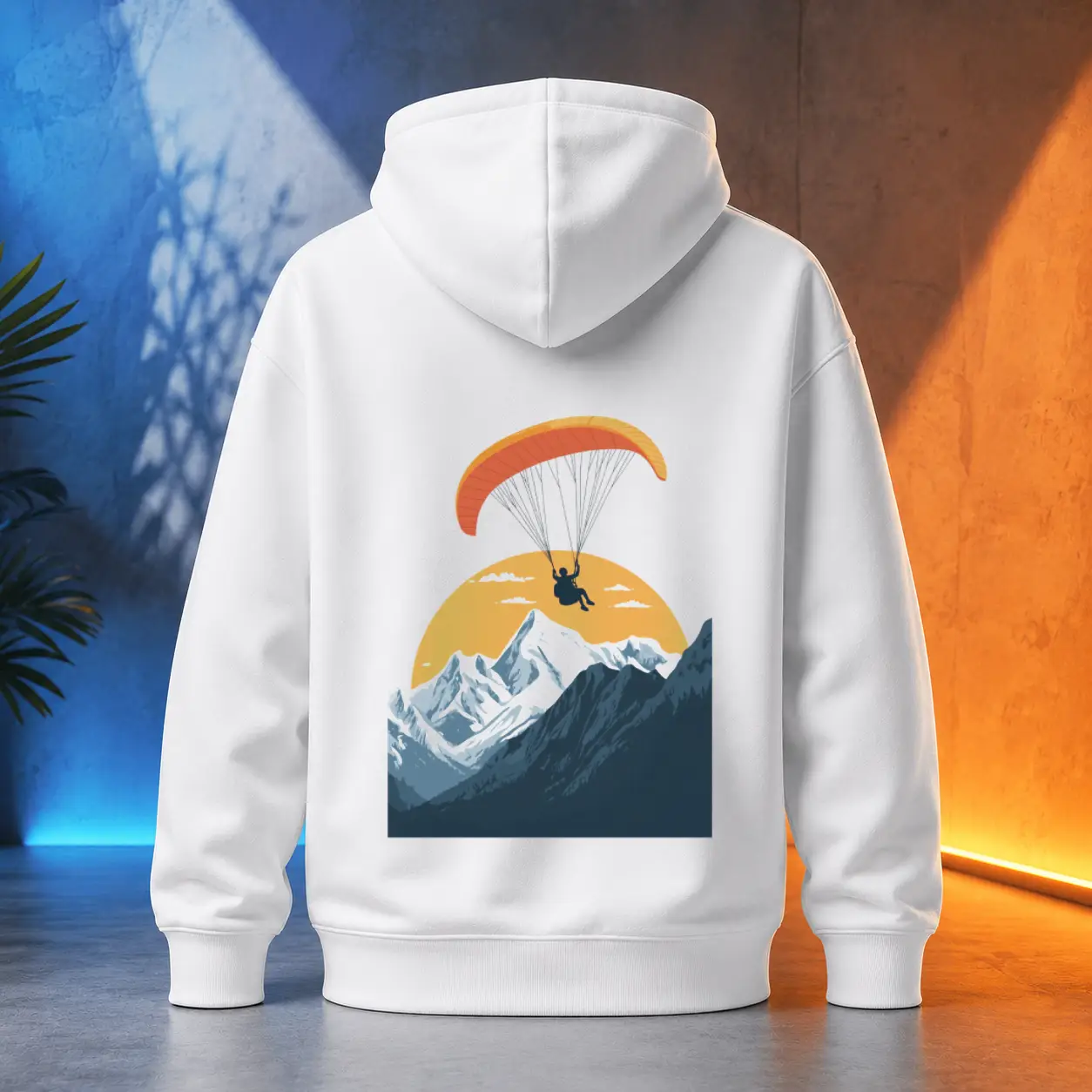 Unisex mikina - Horský paraglide - Svobodná příroda