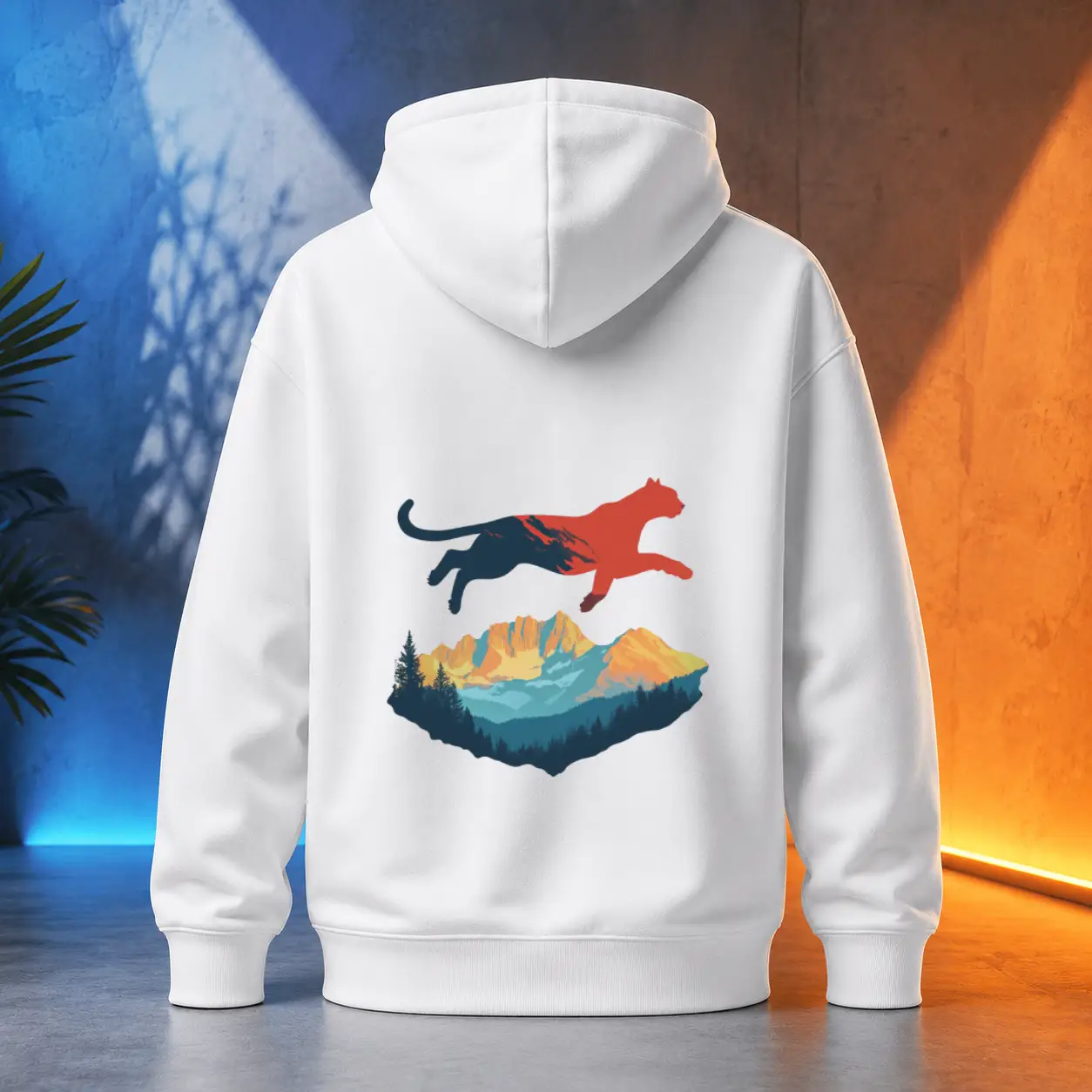 Unisex mikina - Skákající puma - Svobodná příroda