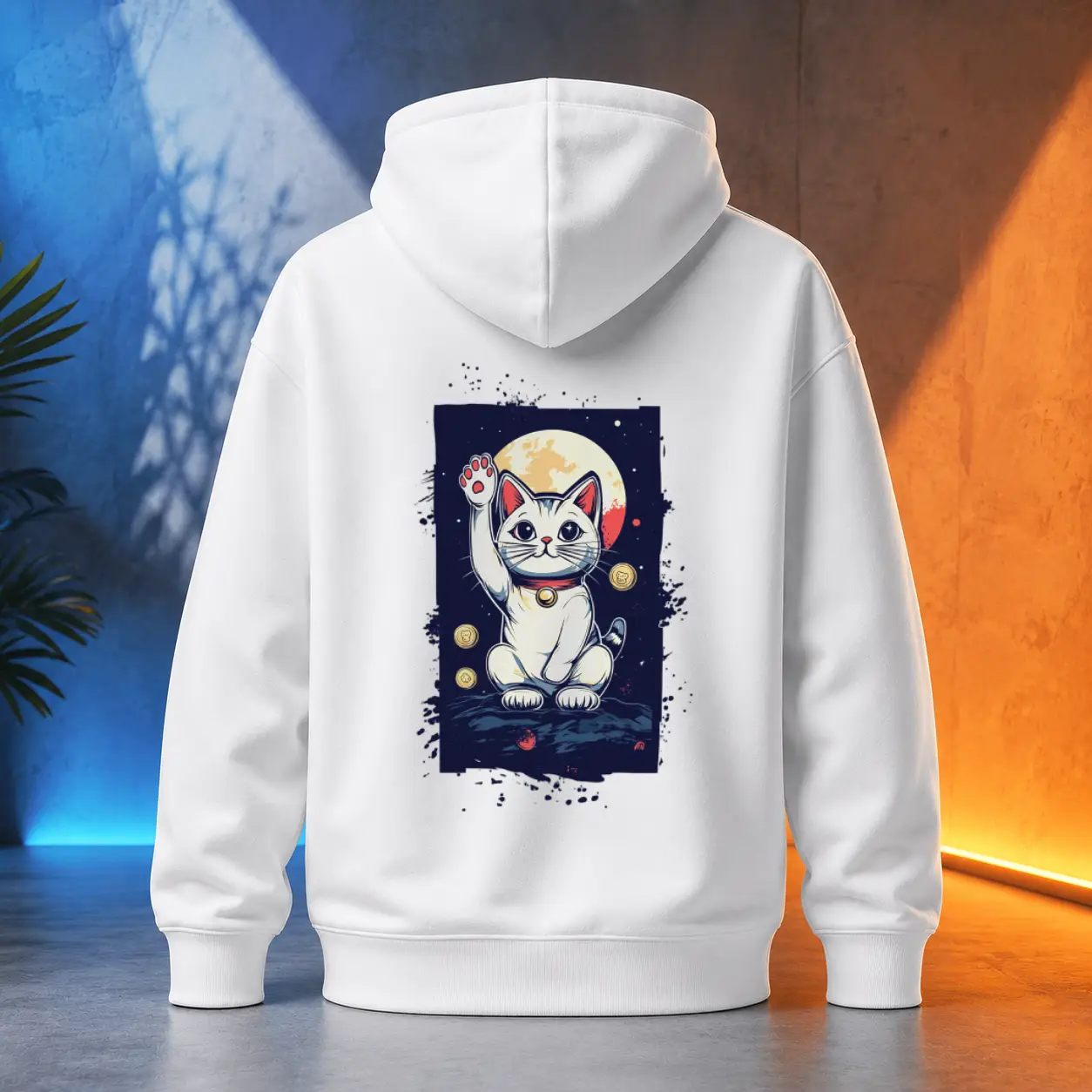 Unisex mikina - Maneki Neko na trůně