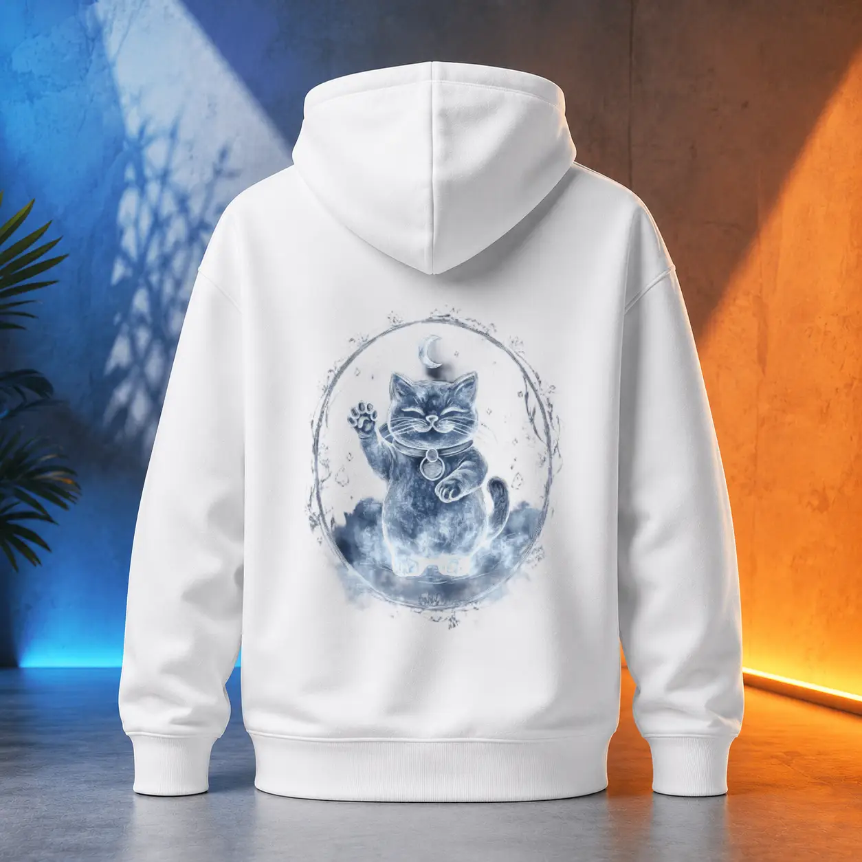 Unisex mikina - Maneki Neko ze štěstí měsíce