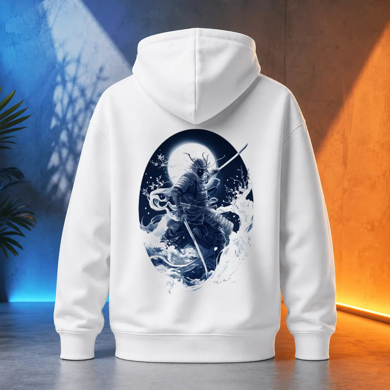 Unisex mikina - Samuraj objatý bourou