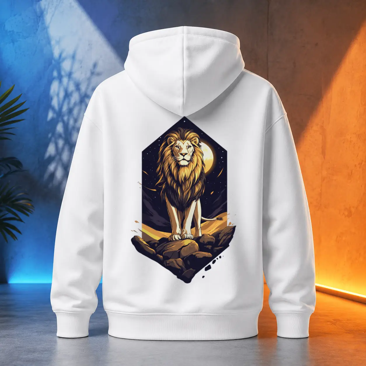Unisex mikina - Lev na pouštním trůnu