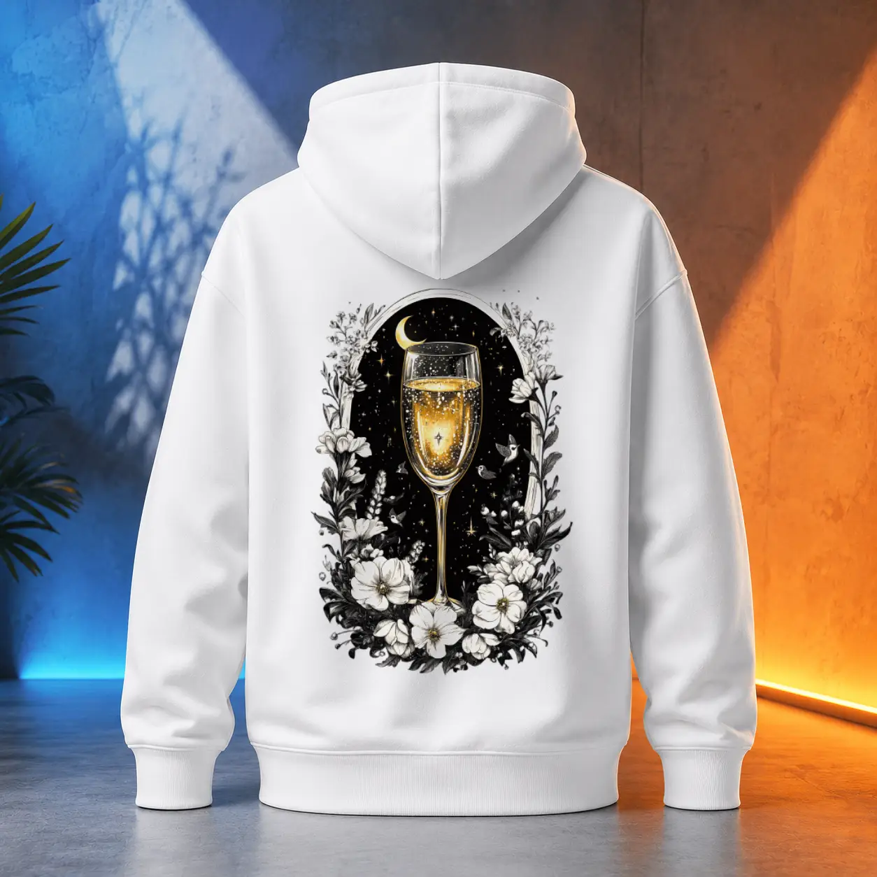Unisex mikina - Prosseco stoupající bublinky