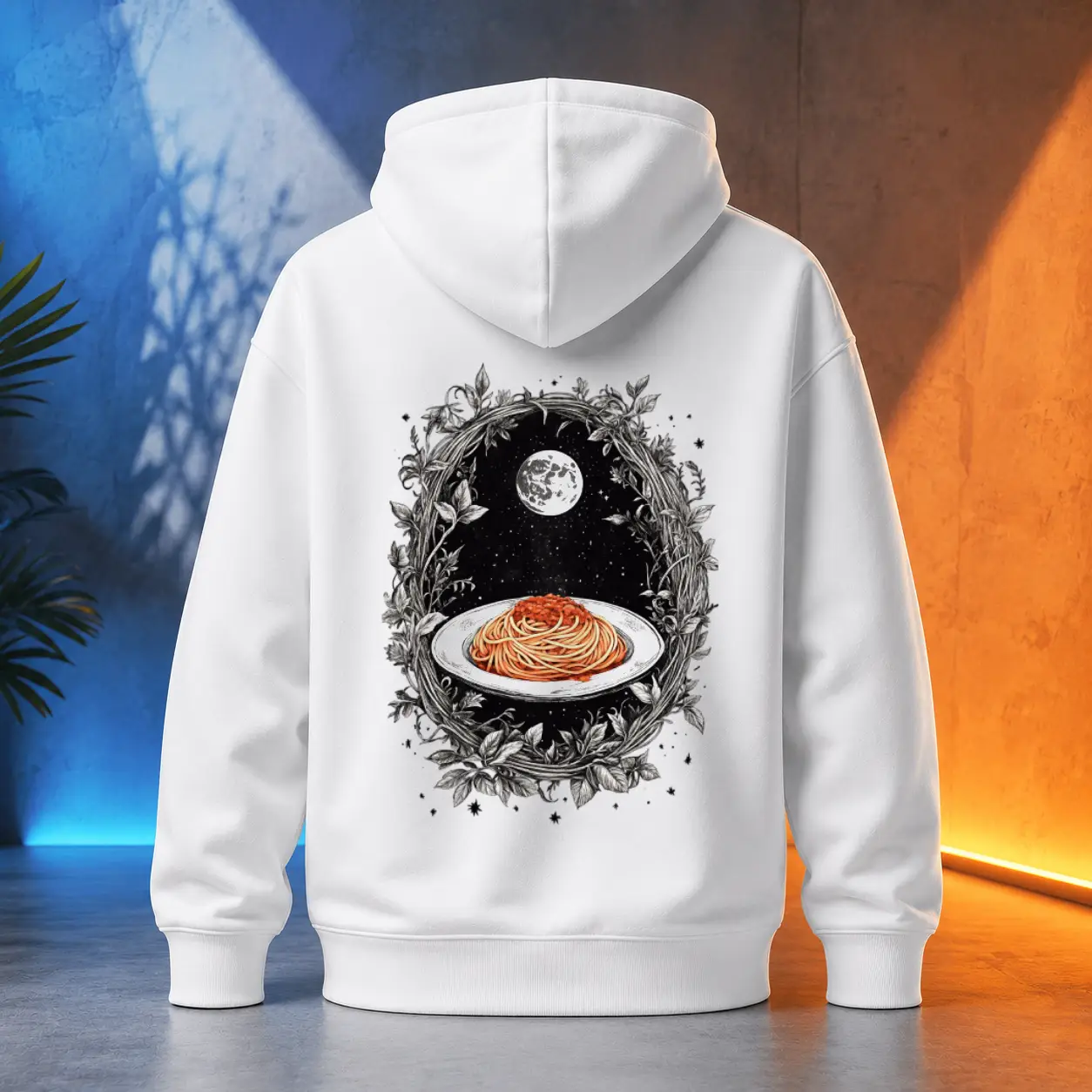 Unisex mikina - Špagety červený západ