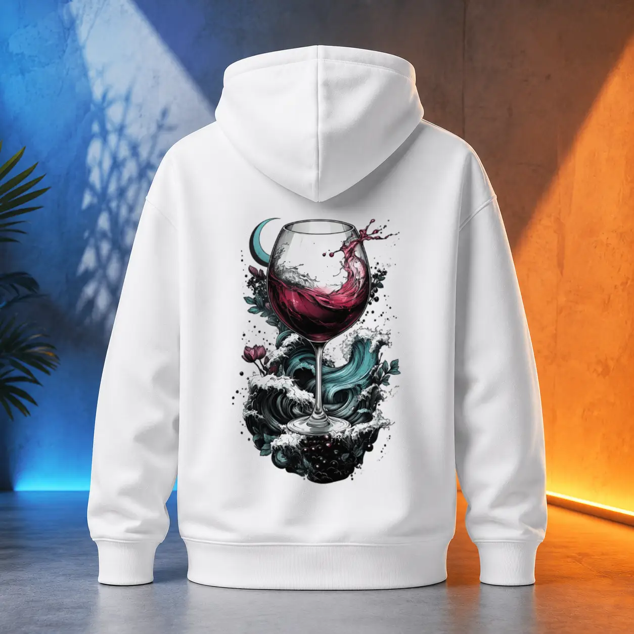 Unisex mikina - Víno přímořský večer
