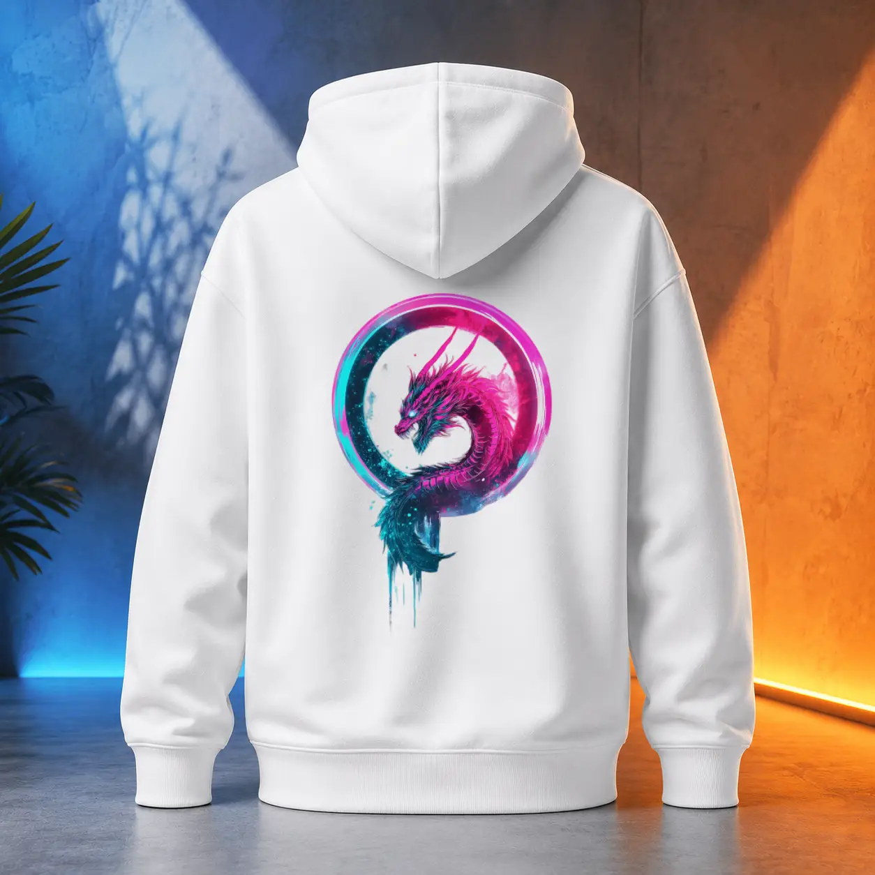 Unisex mikina - Drak neonový impuls