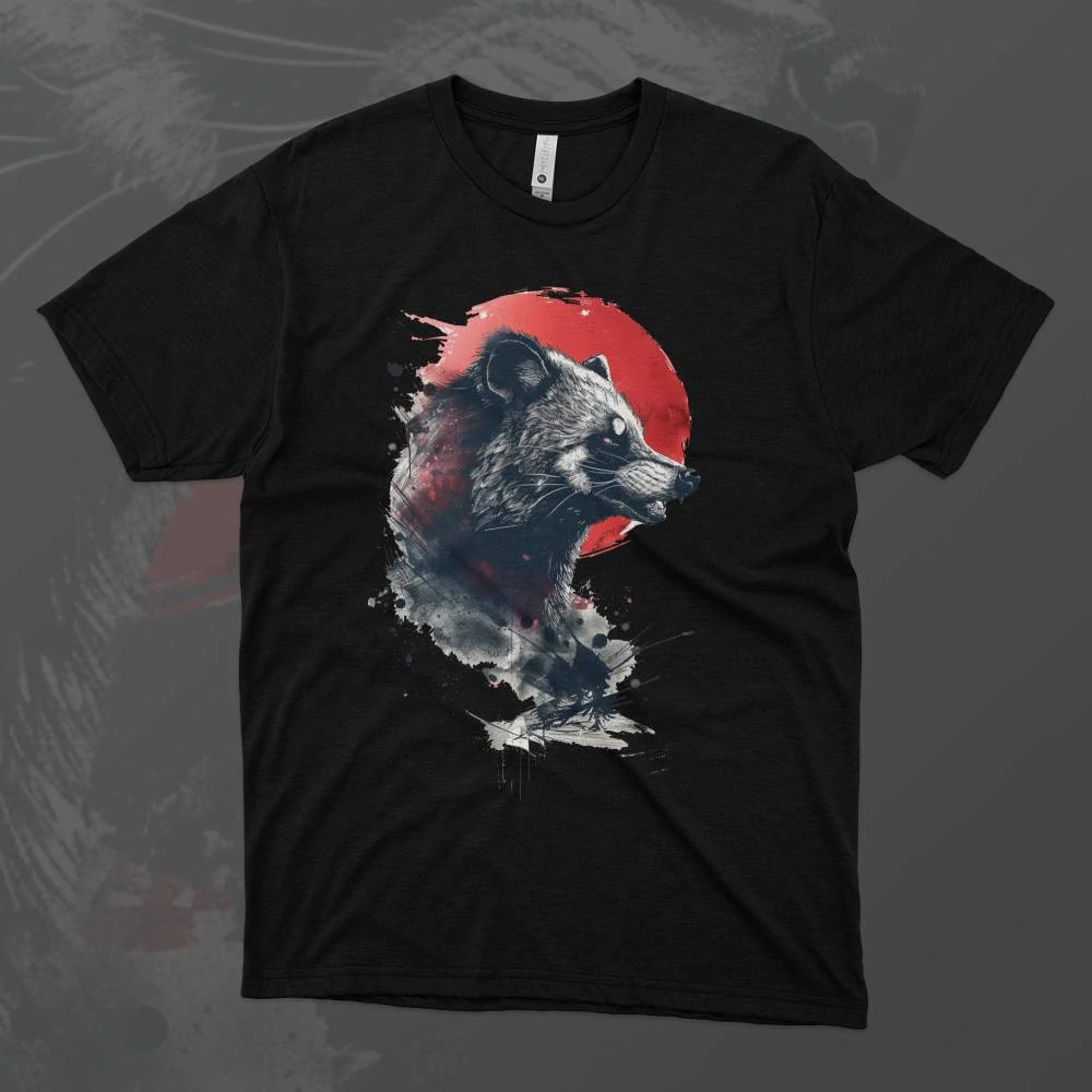 Dámské tričko - Tanuki a krvavý měsíc