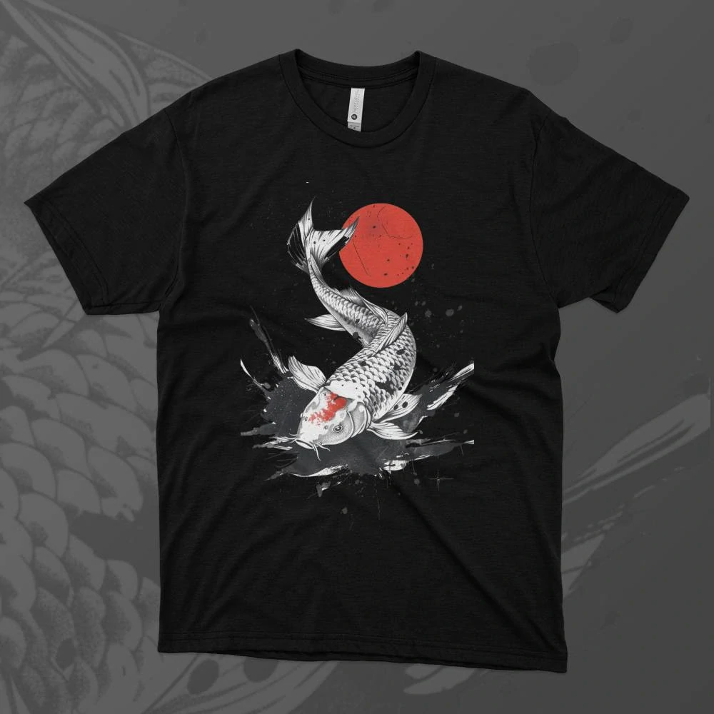 Pánské tričko - Koi kapr pod měsícem