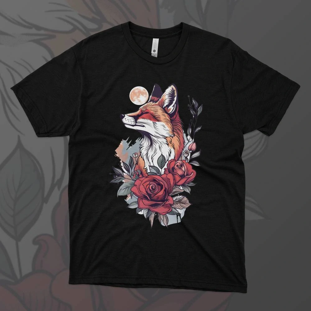Pánské tričko - Liška s růží