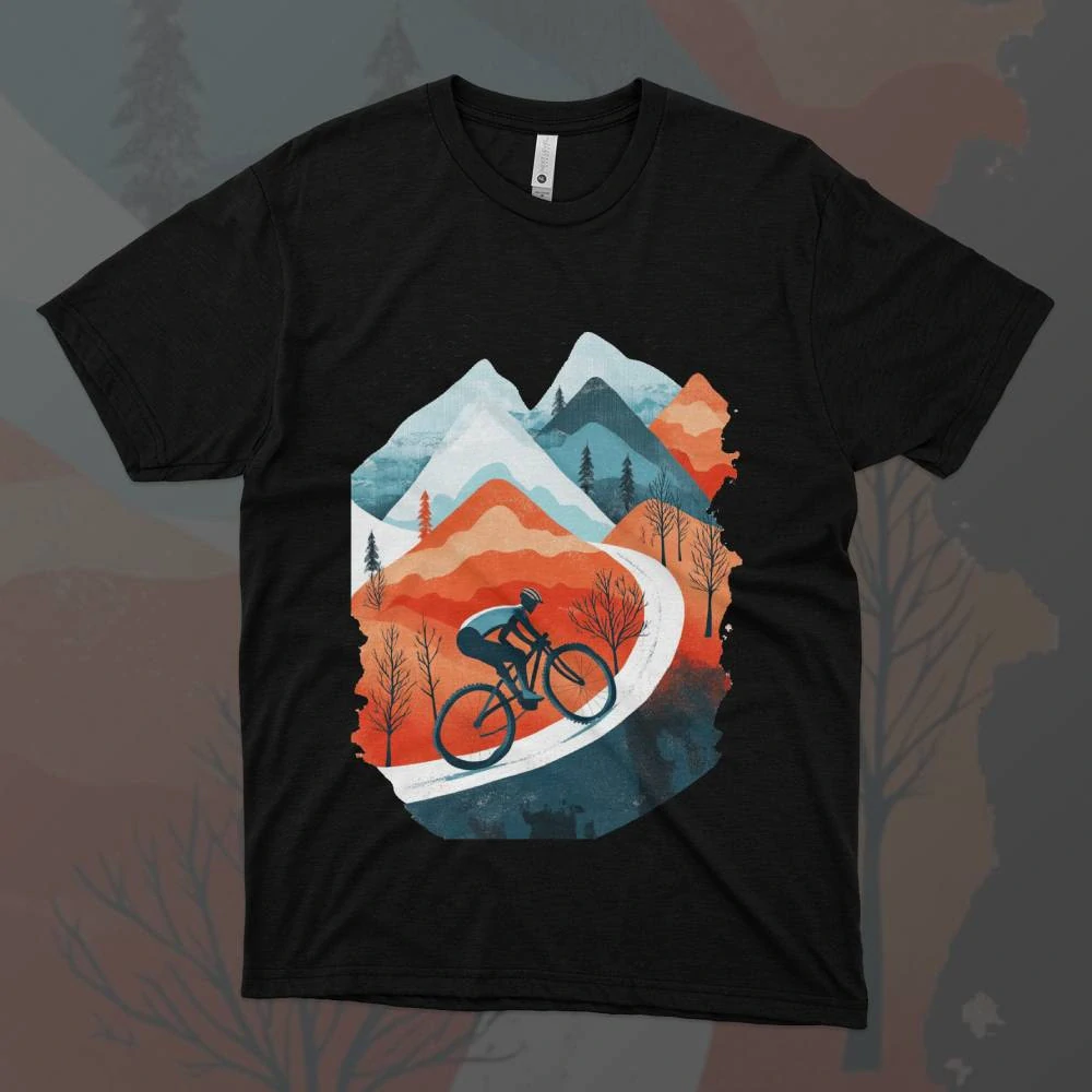 Dámské tričko -  Biker v horách - Svobodná příroda