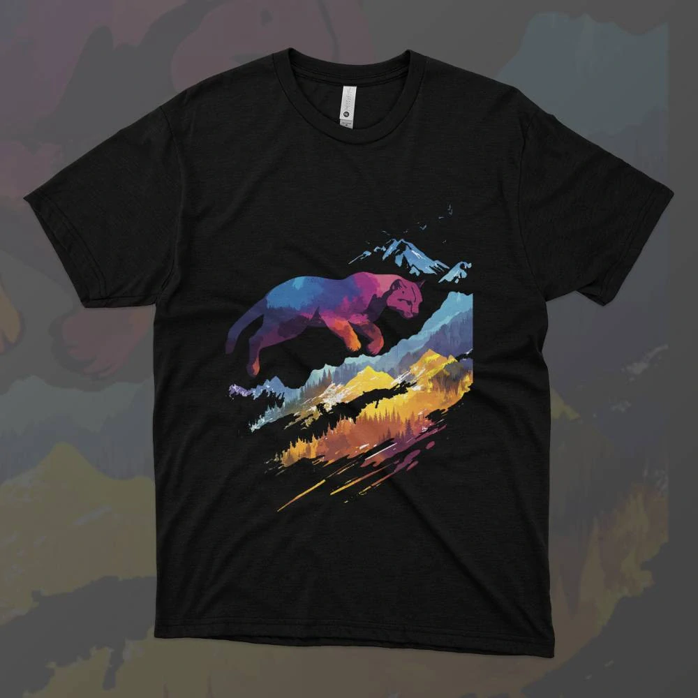 Dámské tričko - Divoká puma - Svobodná příroda