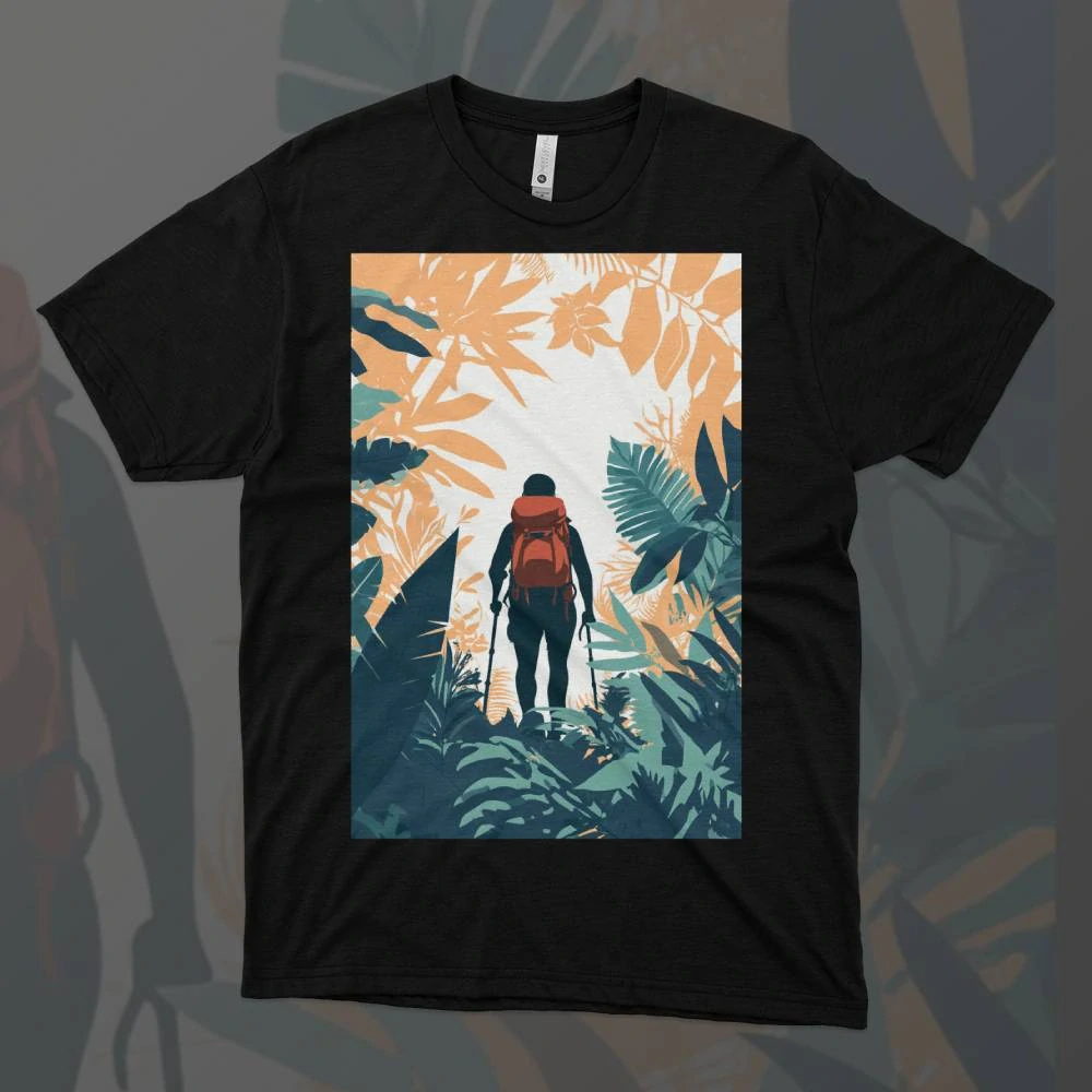 Dámské tričko - Hiker v lese - Svobodná příroda