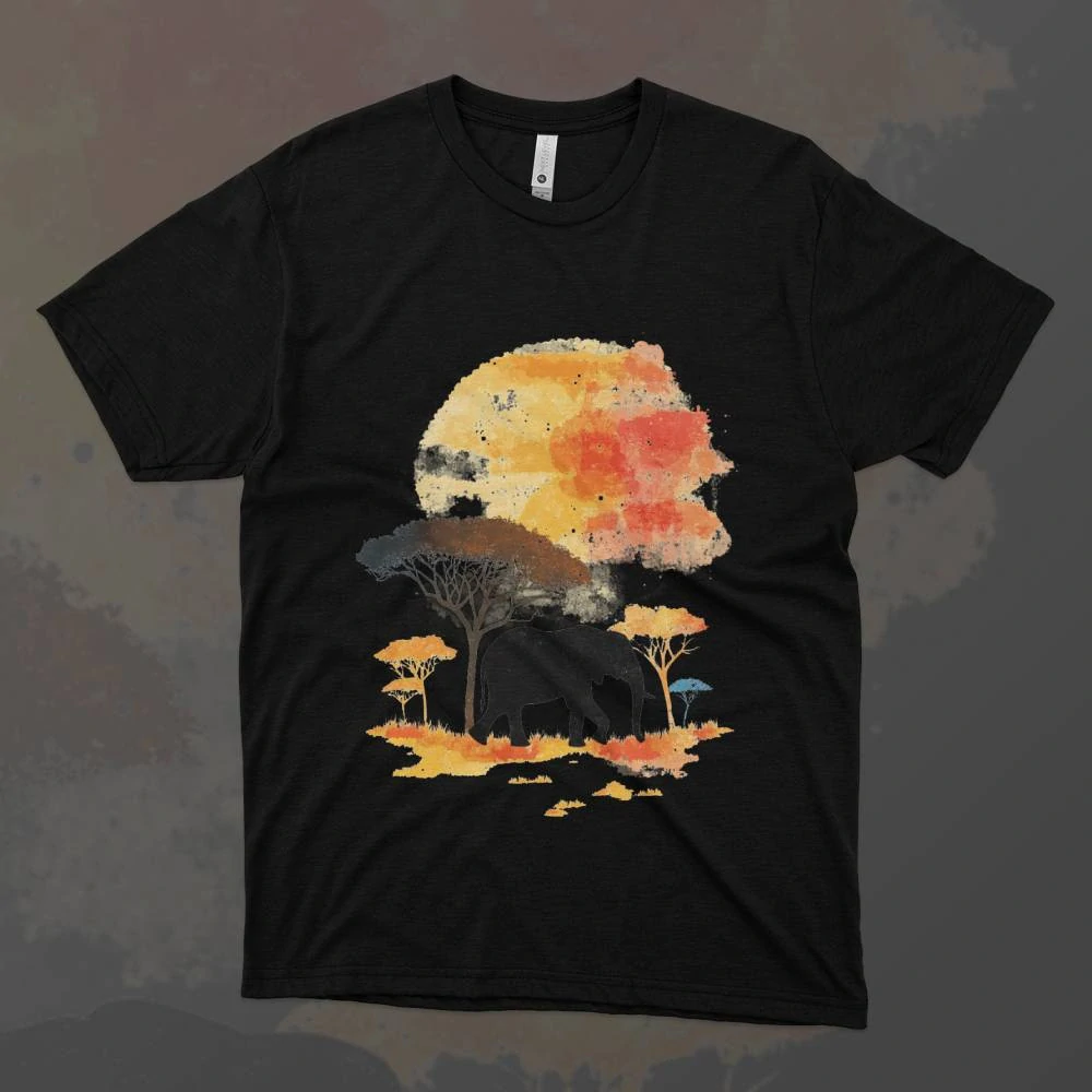 Pánské tričko - Slon v savaně - Svobodná příroda