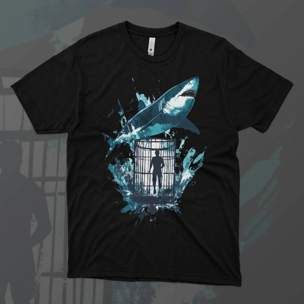 Pánské tričko - Žraločí výzva - Svobodná příroda