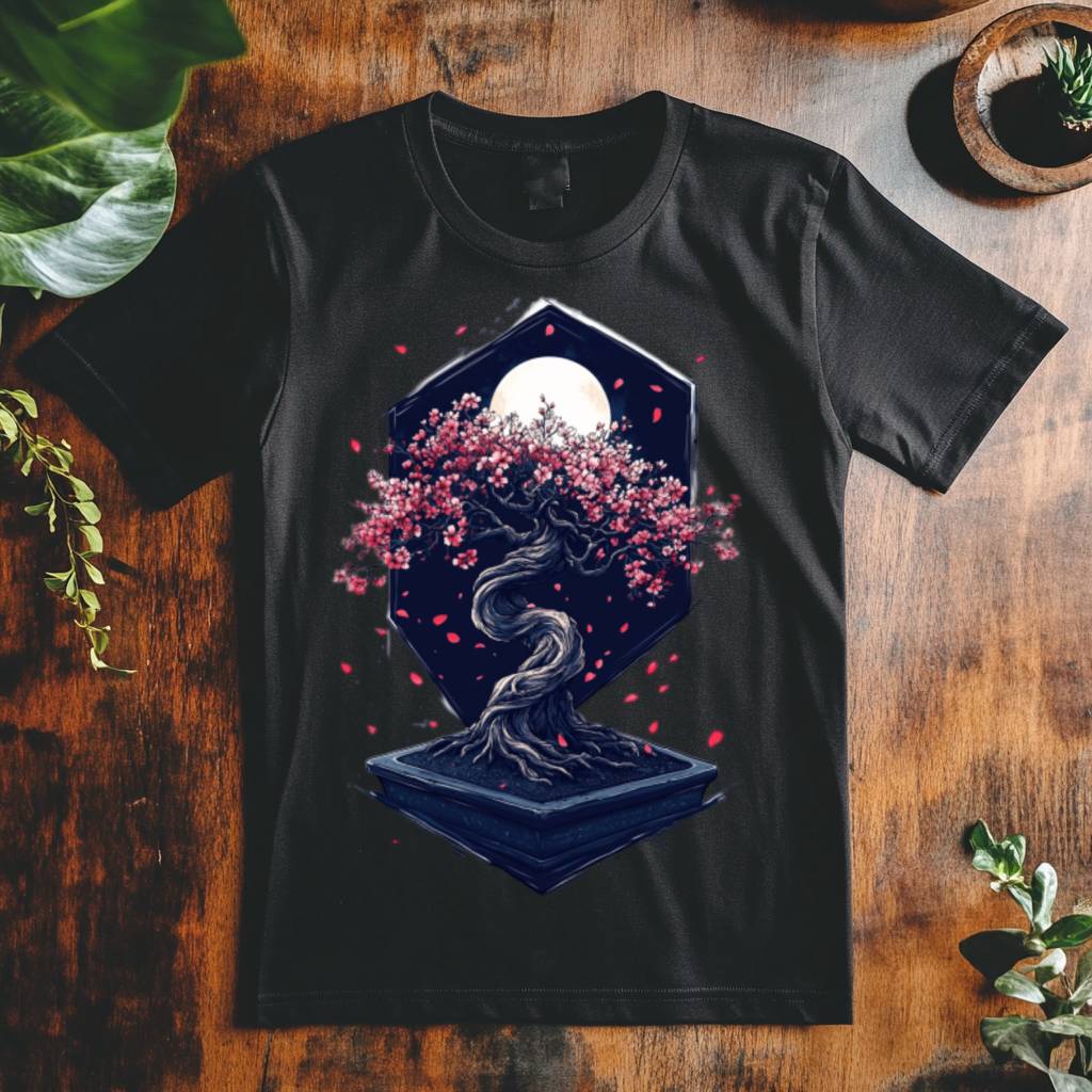 Dámské tričko - Bonsai pod červeným měsícem