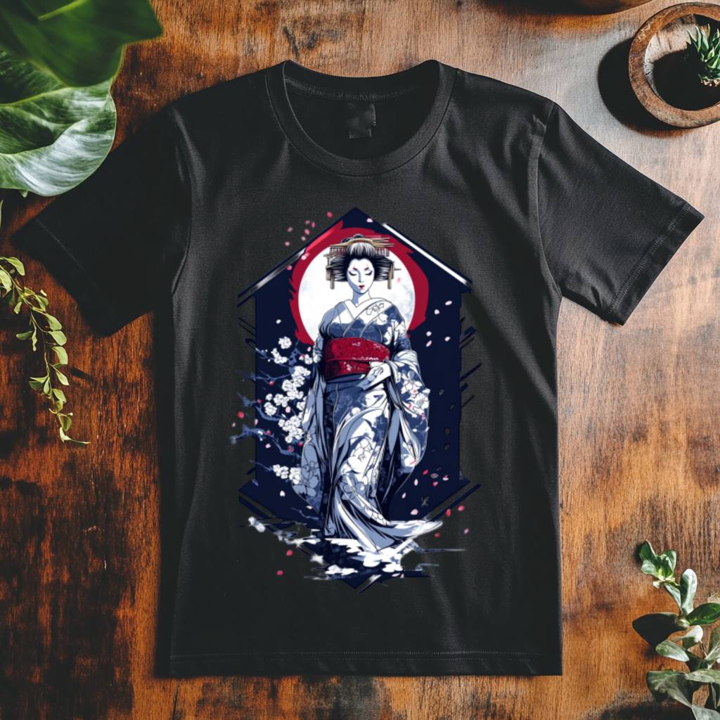 Dámské tričko - Geisha zrozená z mlhy