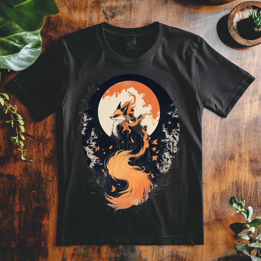 Dámské tričko - Kitsune ocasy v kruzích