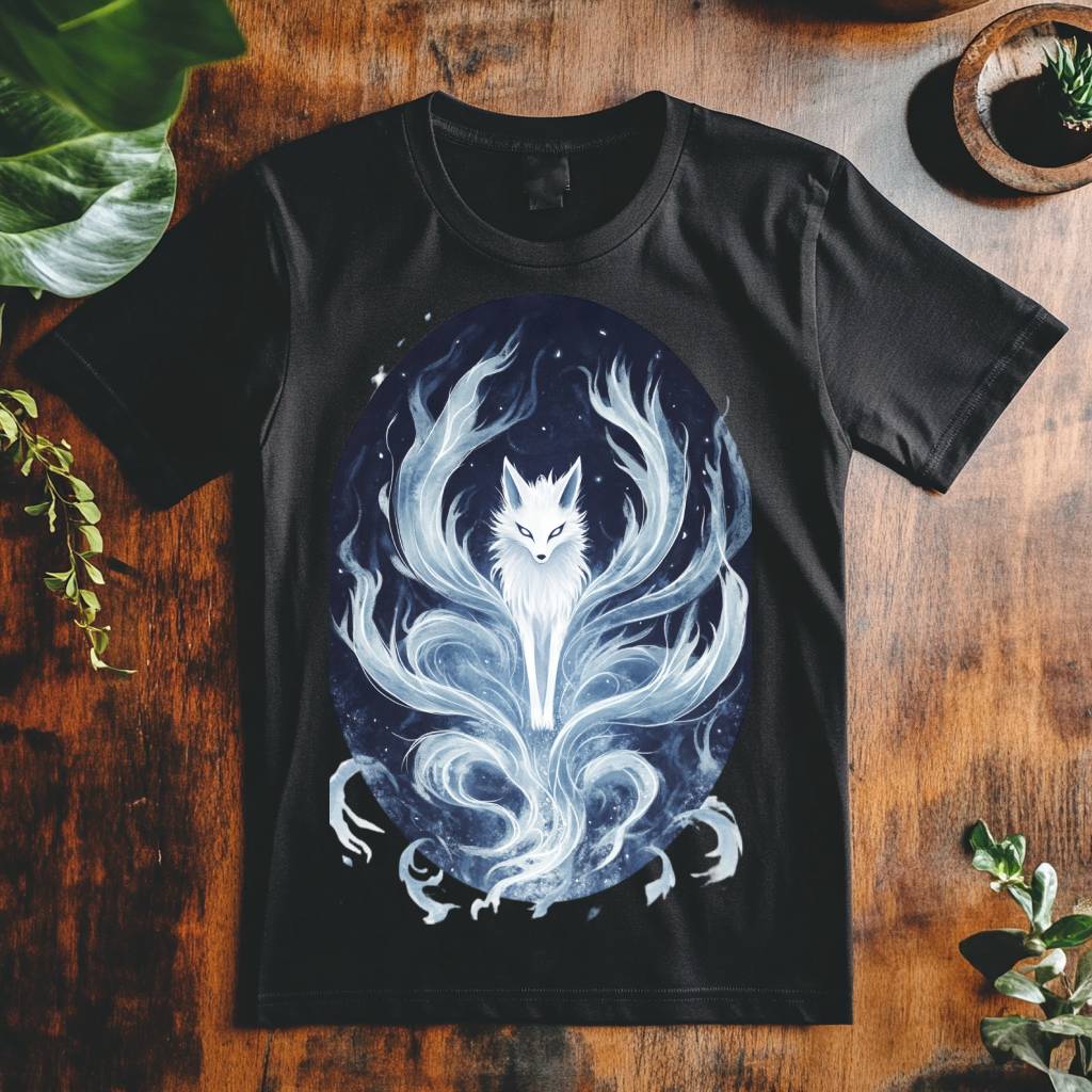 Dámské tričko - Kitsune tančící pod měsícem