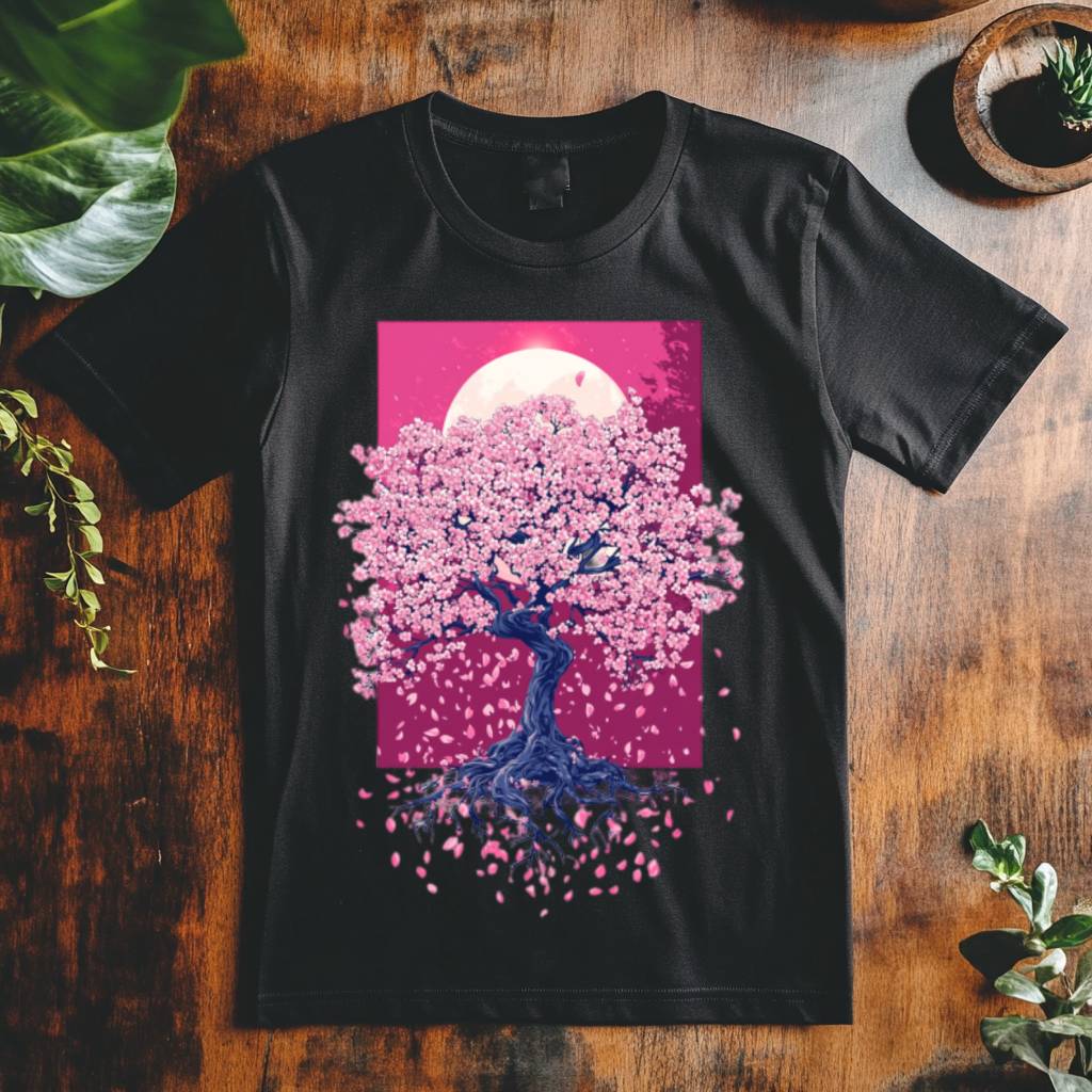 Pánské tričko - Sakura korunující kopec