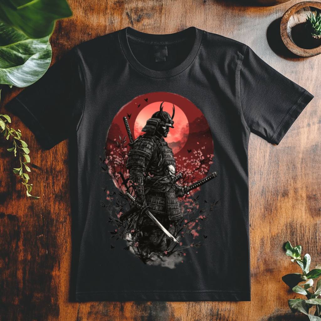 Pánské tričko - Samuraj s katanou vzhůru