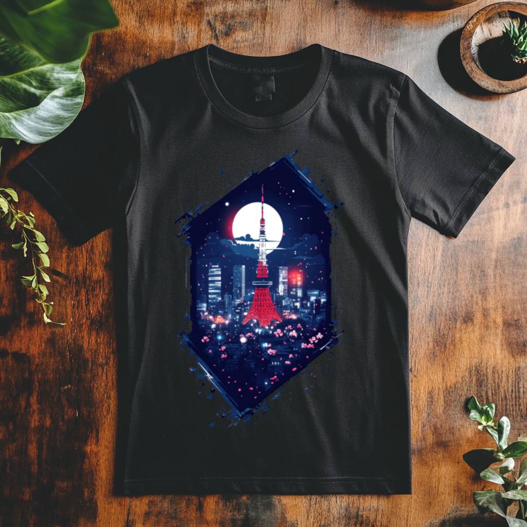 Dámské tričko - Tokyo zářící neonem