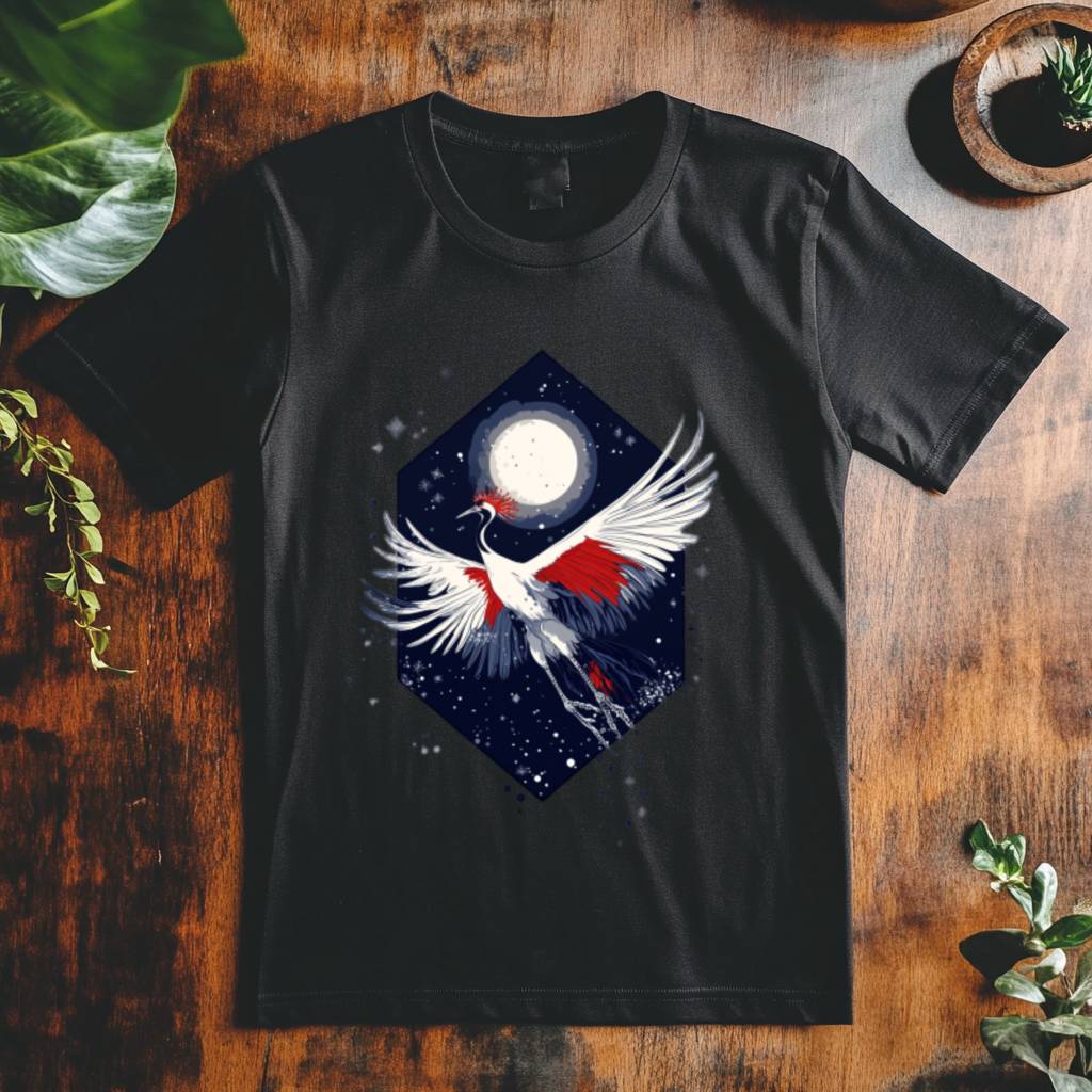 Pánské tričko - Jeřáb padající v tichu