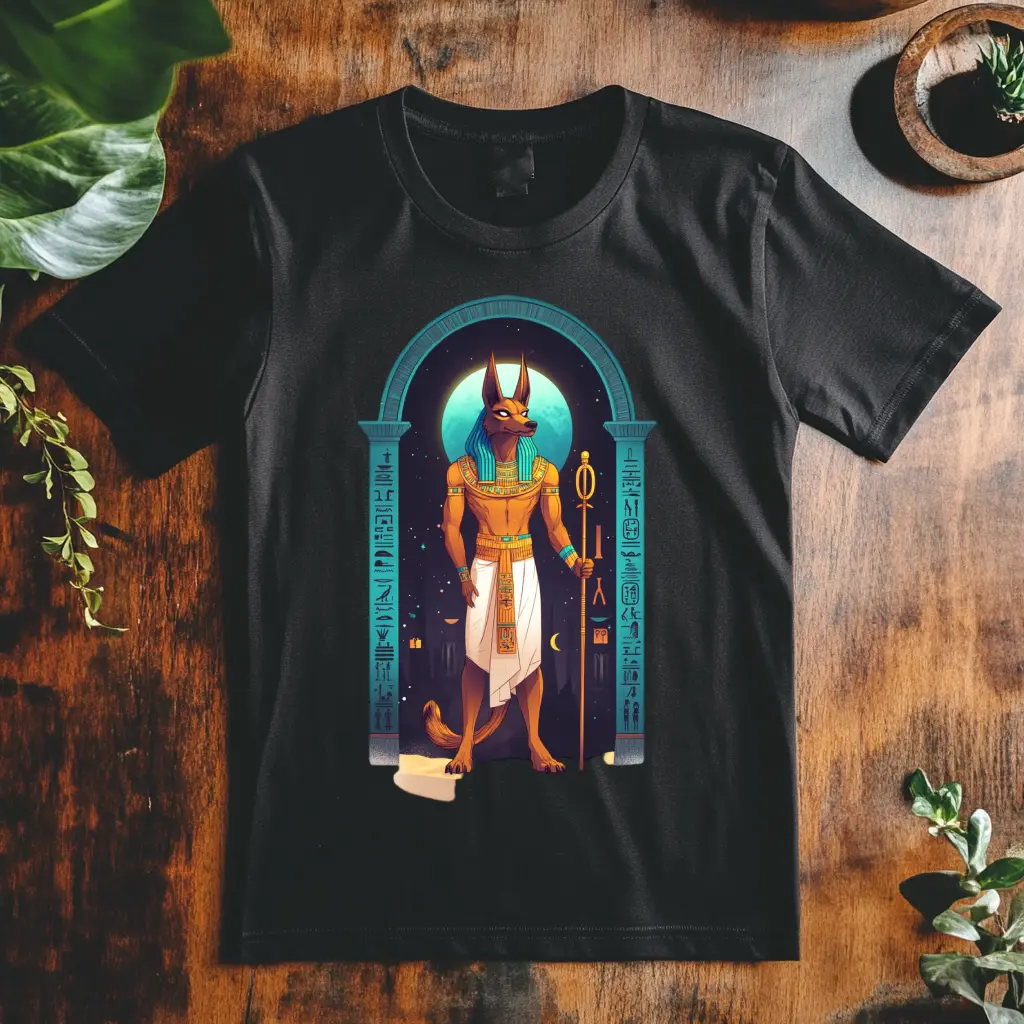 Pánské tričko - Anubis s berlou Ankhu