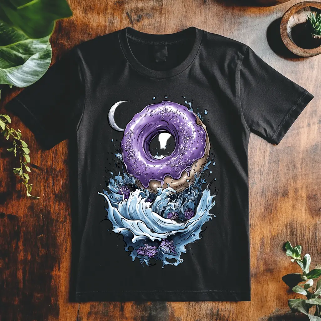 Pánské tričko - Donut fialové vlny