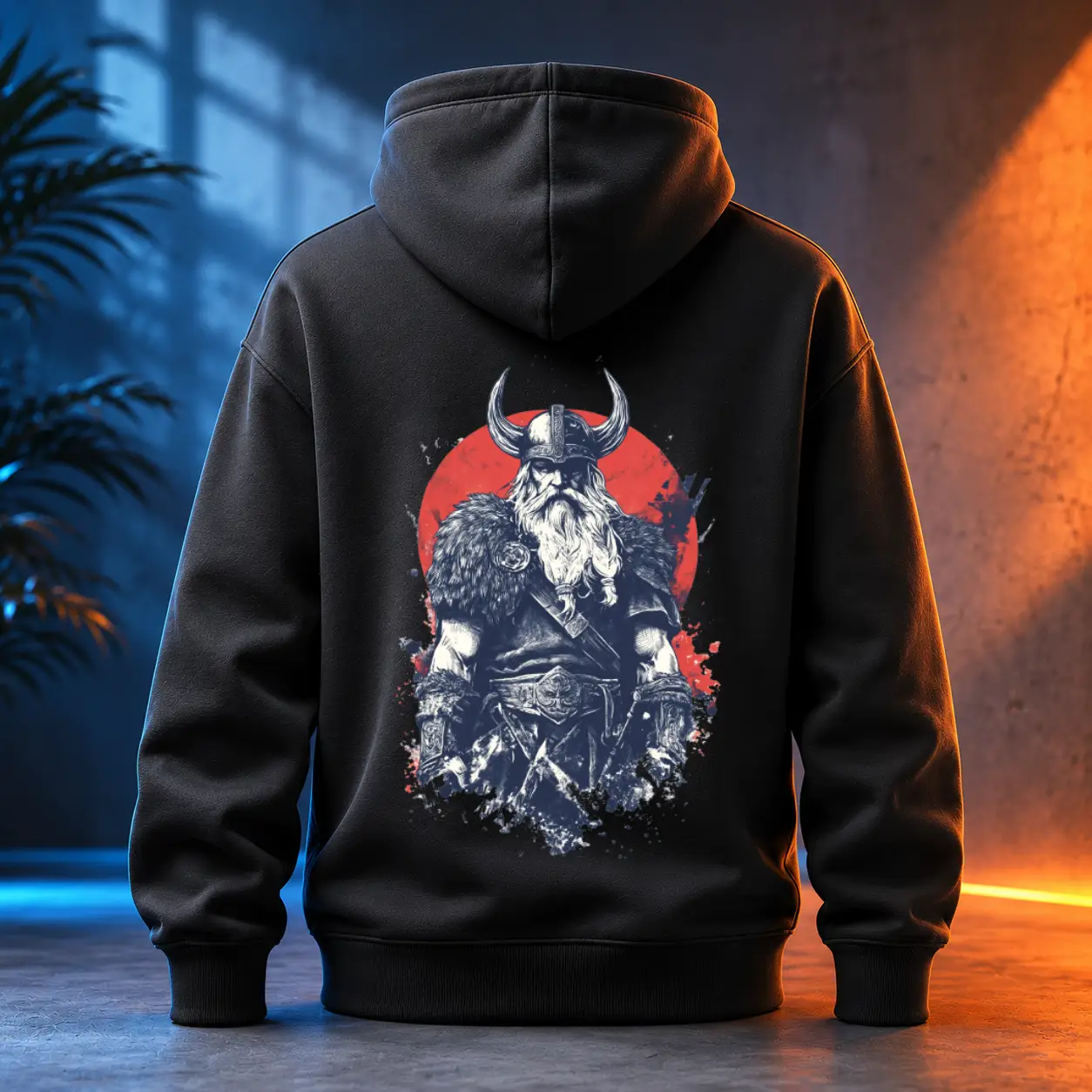 Unisex mikina - Viking a krvavý měsíc
