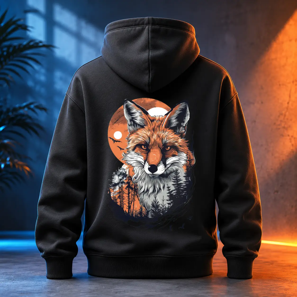 Unisex mikina - Liška v temné noci