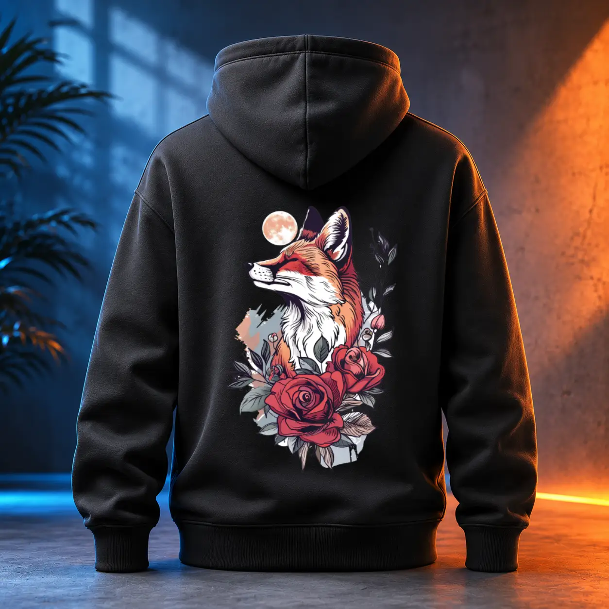 Unisex mikina - Liška s růží