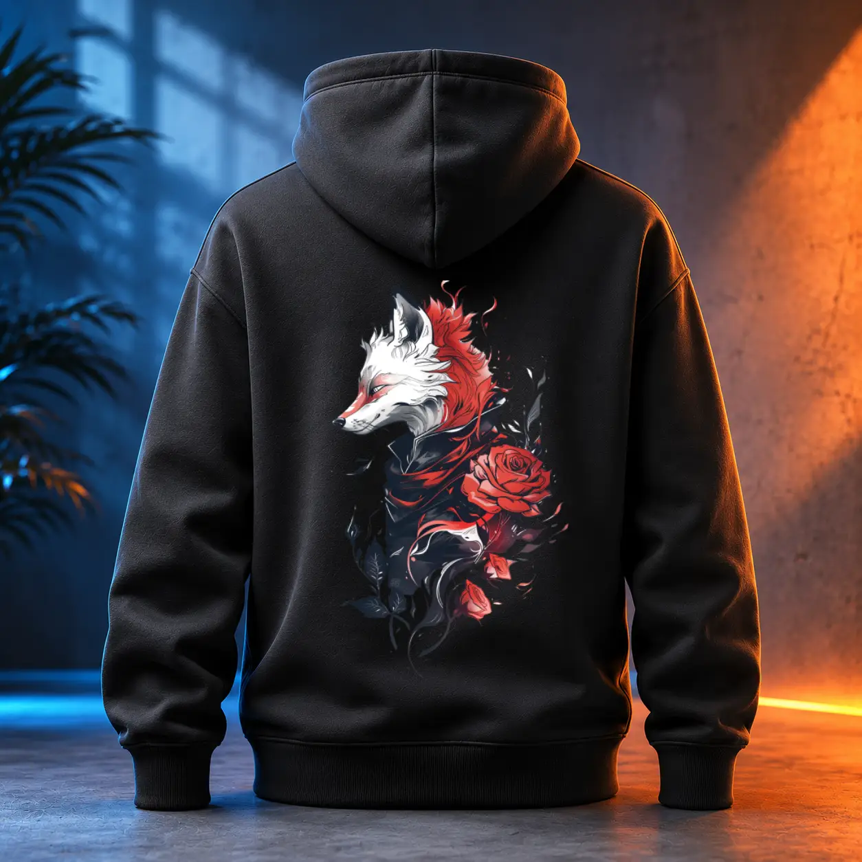 Unisex mikina - Růže a liška
